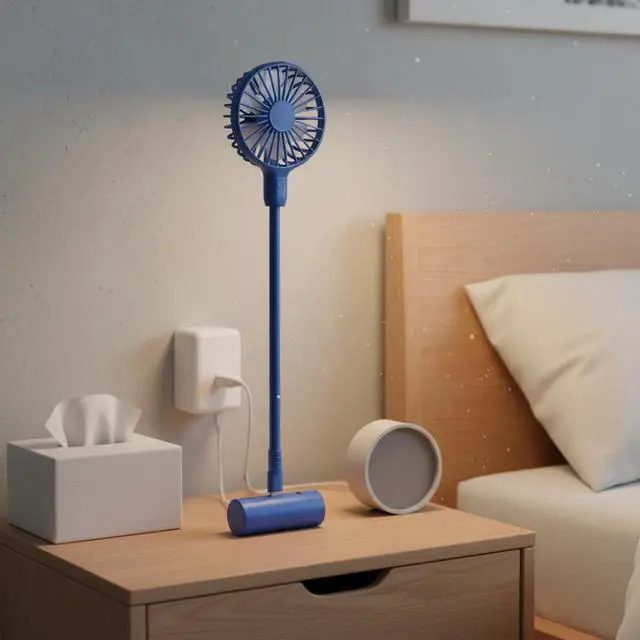 Alt view image 4 of 7 - Usb Mini Fan Portable Cooling Device Plug In Gadget Gooseneck Fan Quiet Motor Adjustable Function Suitable for Office Travel Library, White