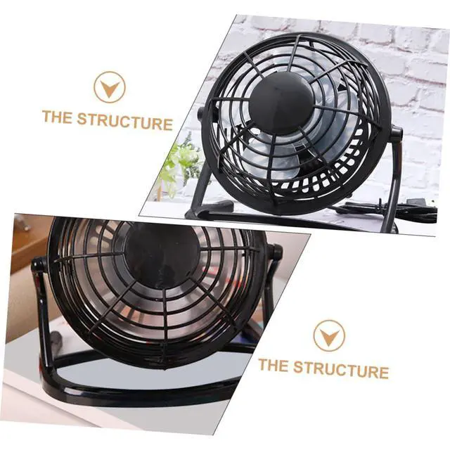 Alt view image 7 of 7 - Mini USB Personal Cooling Fan Portable Air Circulator with Head and Slip Base Quiet Desk Fan for Home Office Study Sleep USB Powered for Laptop Power Bank Car Charger