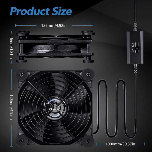 Alt view image 2 of 6 - Quiet 120mm USB Fan, 5V USB Portable Cooling Fan for Flat Panel TV Receiver Router DVR PlayStation Xbox Computer Cabinet Cooler