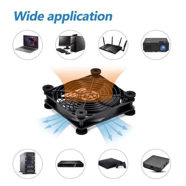 Alt view image 6 of 6 - Quiet 120mm USB Fan, 5V USB Portable Cooling Fan for Flat Panel TV Receiver Router DVR PlayStation Xbox Computer Cabinet Cooler