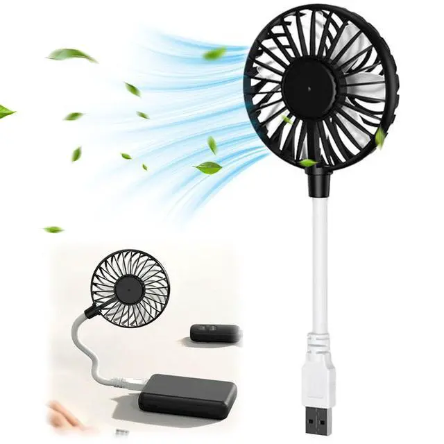 Alt view image 3 of 7 - Mini Usb Fan 360 Degree Adjustable Small Personal Fan For Power Bank Laptop Pc For Home Office Car Outdoor Travel Summer Gifts (Black)