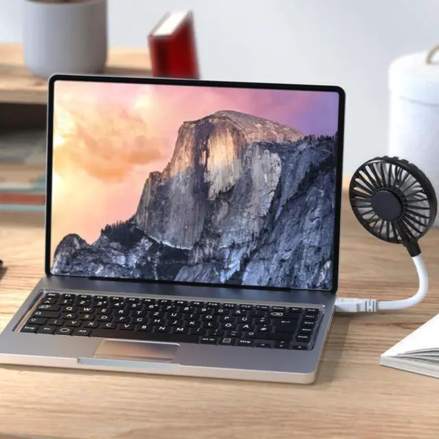 Alt view image 5 of 7 - Mini Usb Fan 360 Degree Adjustable Small Personal Fan For Power Bank Laptop Pc For Home Office Car Outdoor Travel Summer Gifts (Black)