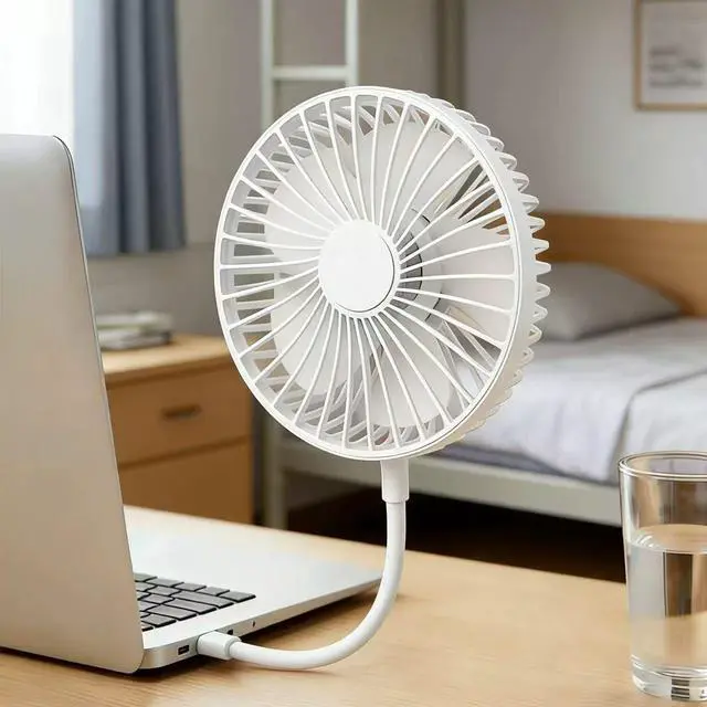 Main image of USB Desk Fan, Portable Personal Fan with Flexible Gooseneck, Quiet Cooling for Laptop, Office, Bedside, Trave