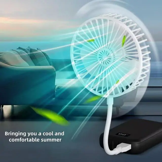 Alt view image 4 of 7 - USB Desk Fan, Portable Personal Fan with Flexible Gooseneck, Quiet Cooling for Laptop, Office, Bedside, Trave