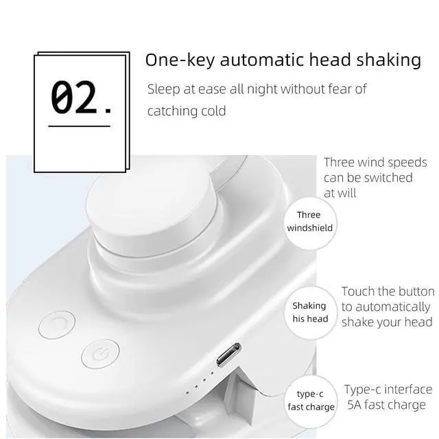 Alt view image 3 of 7 - USB Powered Clip on Fan, Portable Desk Fan Small Table FanSpeed Adjustable 360°Rotatable Small Fan with Sturdy Clamp, Quiet Personal Desk Fan & Clip Fan Mini Personal Fan for Home Office Bedroom