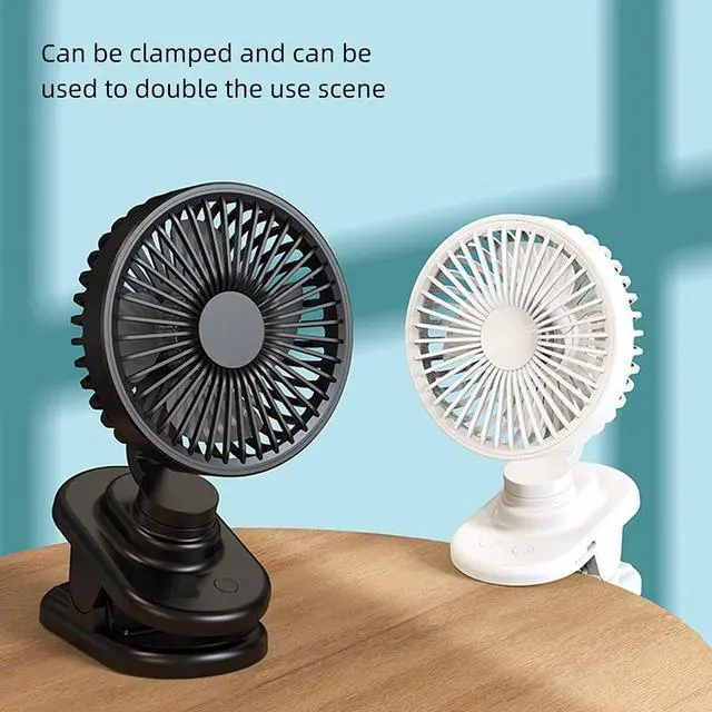 Alt view image 5 of 7 - USB Powered Clip on Fan, Portable Desk Fan Small Table FanSpeed Adjustable 360°Rotatable Small Fan with Sturdy Clamp, Quiet Personal Desk Fan & Clip Fan Mini Personal Fan for Home Office Bedroom