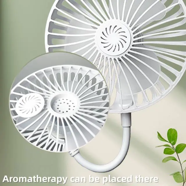 Alt view image 7 of 7 - USB Desk Fan, Portable Personal Fan with Flexible Gooseneck, Quiet Cooling for Laptop, Office, Bedside, Trave
