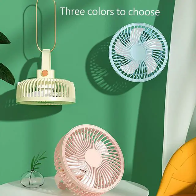 Alt view image 3 of 6 - USB Desk Fan Portable Mini Fans with Remote Control 3 ways Mount, Quiet Operation and 360°Air Supply,Adjustable Angle Bedside Fan for Dormitory,Office,Bedroom,pets fan,Car Outdoor Travel(Blue)
