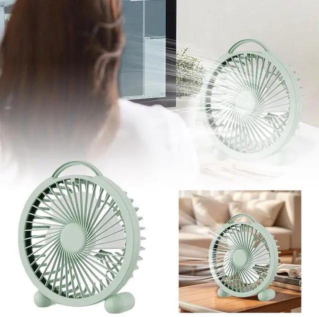 Alt view image 3 of 5 - USB Small Fan for Desk, Portable Personal Quiet Table Top Fan,Plug In Power Mini Fans,Strong Airflow,Powerful Room Fans for Office Outdoor Bedroom Travel Home