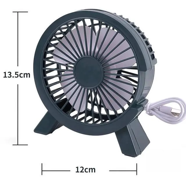 Alt view image 5 of 5 - Quiet USB Desk Fan, 24dB Low Noise Mini Portable Fan, Strong Airflow with Simulated Natural Breeze, Brushless Motor, Sturdy Base with Anti-Slip Pad, for Office Home Bedroom