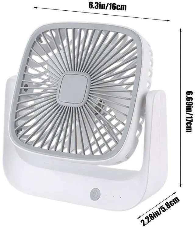 Alt view image 2 of 7 - Summer Desk Fan with 3 Speed, 6.3 Inch Portable Small Fan Low Noise, 270 Degree Rotating Fans for Bedroom, Long Lasting USB Fans for Home Office Dorm
