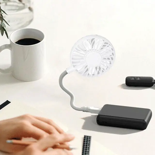 Alt view image 3 of 7 - Mini USB Fan 360 Degree Adjustable Small Personal Fan for Power Bank Laptop PC for Home Office Car Outdoor Travel Summer Gifts (White)