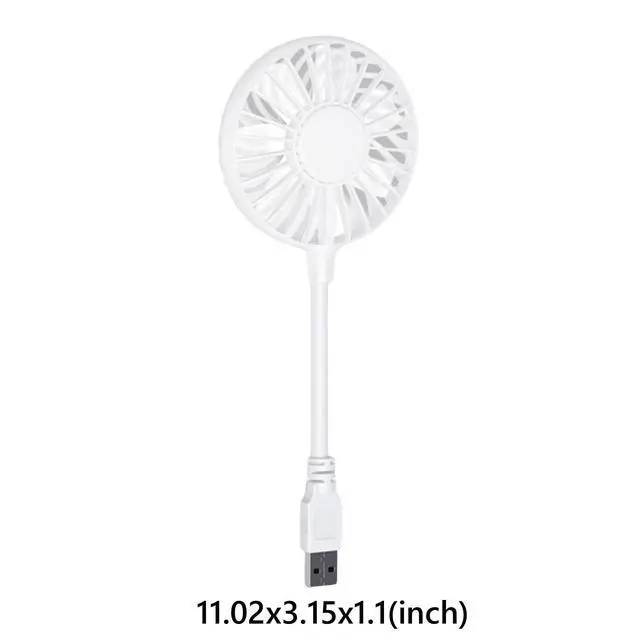 Alt view image 7 of 7 - Mini USB Fan 360 Degree Adjustable Small Personal Fan for Power Bank Laptop PC for Home Office Car Outdoor Travel Summer Gifts (White)