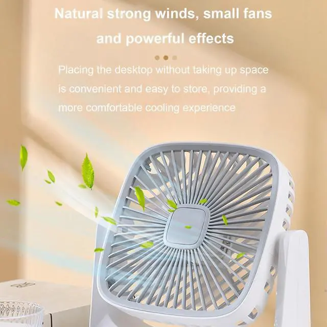 Alt view image 5 of 7 - Summer Desk Fan with 3 Speed, 6.3 Inch Portable Small Fan Low Noise, 270 Degree Rotating Fans for Bedroom, Long Lasting USB Fans for Home Office Dorm