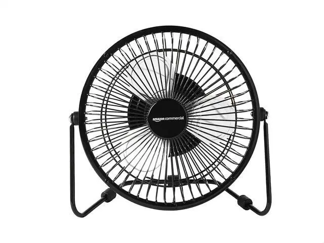 Alt view image 2 of 5 - 6-Inch Table Fan with Power Adapter and USB Cable, black (DC6-3A)