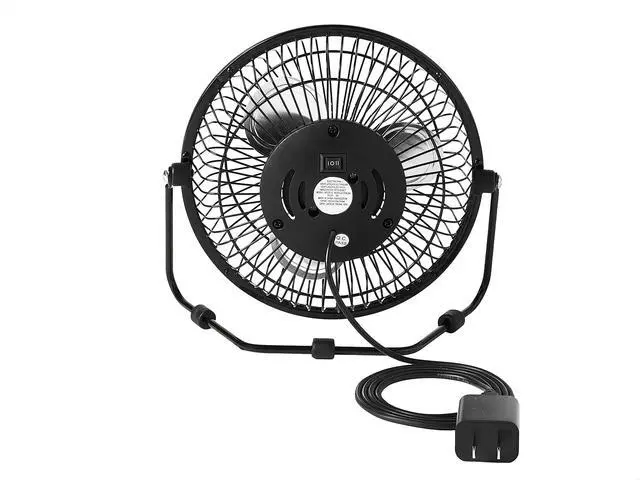 Alt view image 5 of 5 - 6-Inch Table Fan with Power Adapter and USB Cable, black (DC6-3A)