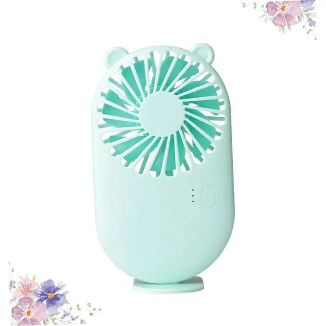 Alt view image 3 of 6 - Silent USB Rechargeable Mini Fan Portable Cooling Desktop Fan for Office Home School Use Green