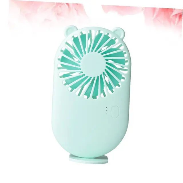 Alt view image 2 of 6 - Silent USB Rechargeable Mini Fan Portable Cooling Desktop Fan for Office Home School Use Green