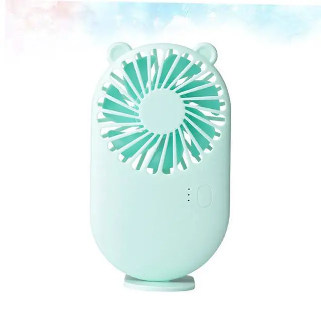 Alt view image 4 of 6 - Silent USB Rechargeable Mini Fan Portable Cooling Desktop Fan for Office Home School Use Green
