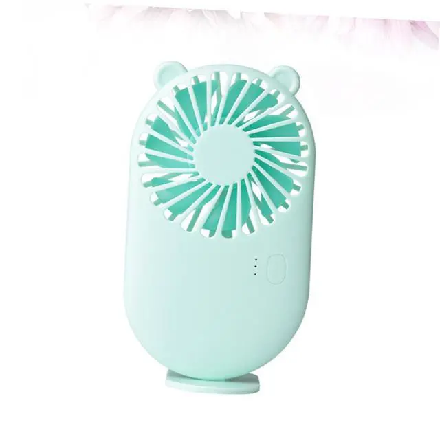 Alt view image 5 of 6 - Silent USB Rechargeable Mini Fan Portable Cooling Desktop Fan for Office Home School Use Green