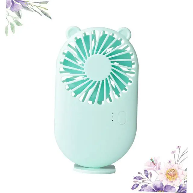 Alt view image 6 of 6 - Silent USB Rechargeable Mini Fan Portable Cooling Desktop Fan for Office Home School Use Green