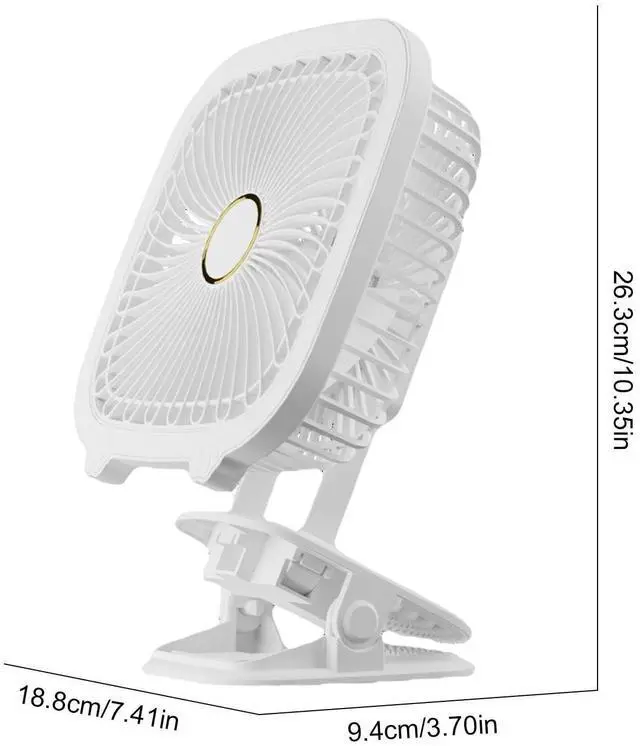 Alt view image 5 of 7 - Small Desk Fan | 4 in 1 Silent USB Table Fan - Foldable Mini Clip with LED Light for Desktop Outdoor Light Bed Night