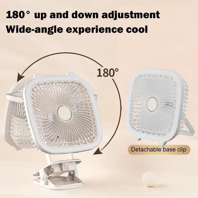 Alt view image 4 of 7 - Small Desk Fan | 4 in 1 Silent USB Table Fan - Foldable Mini Clip with LED Light for Desktop Outdoor Light Bed Night