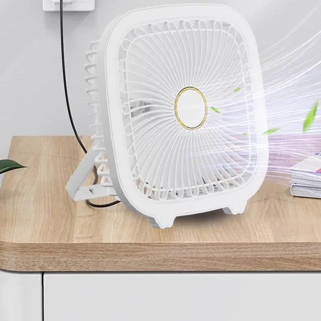 Alt view image 3 of 7 - Small Desk Fan | 4 in 1 Silent USB Table Fan - Foldable Mini Clip with LED Light for Desktop Outdoor Light Bed Night