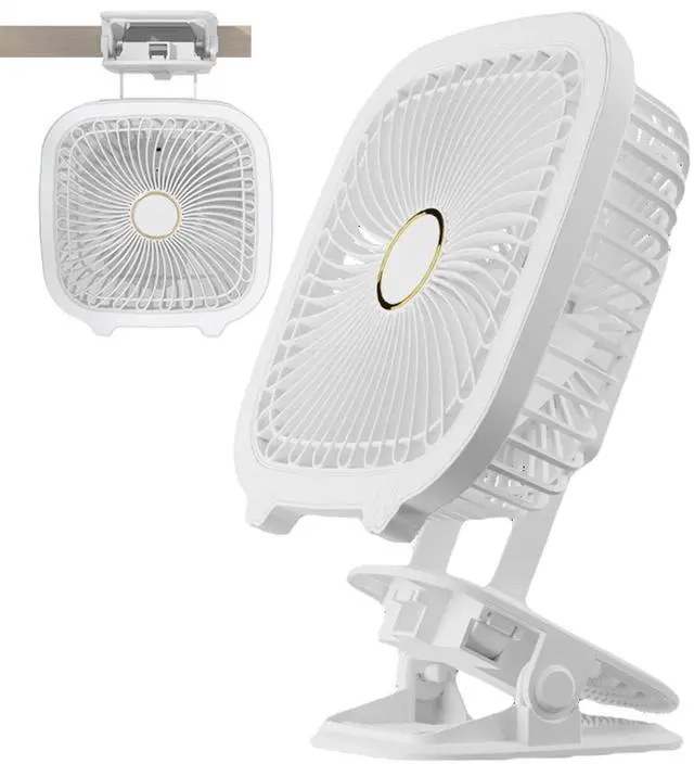 Alt view image 7 of 7 - Small Desk Fan | 4 in 1 Silent USB Table Fan - Foldable Mini Clip with LED Light for Desktop Outdoor Light Bed Night