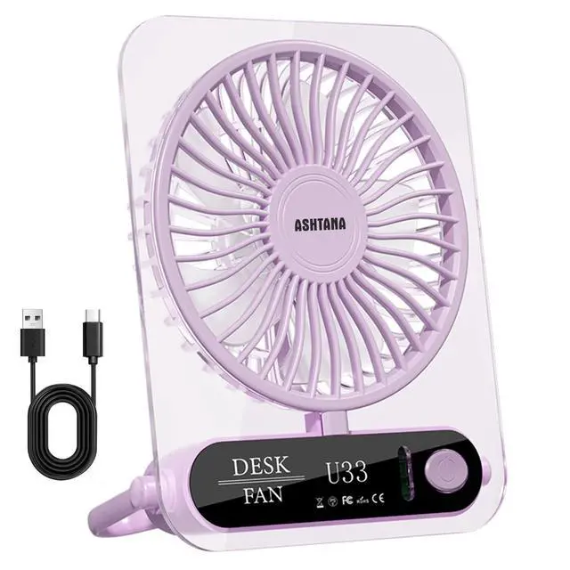 Main image of Ultra-Slim Portable Desk Fan for Personal Travel Office Table, Pink