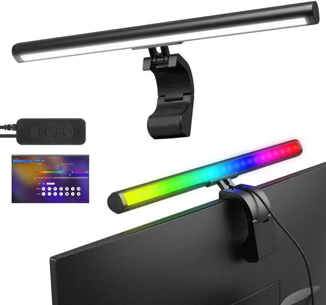 Main image of Smart Monitor Light Bar with RGB Backlight, Software-Controlled Display Color & Music Sync, LED Desk LampMonitor Light for Gaming/Work with 16M Colors & 18 Modes 16"