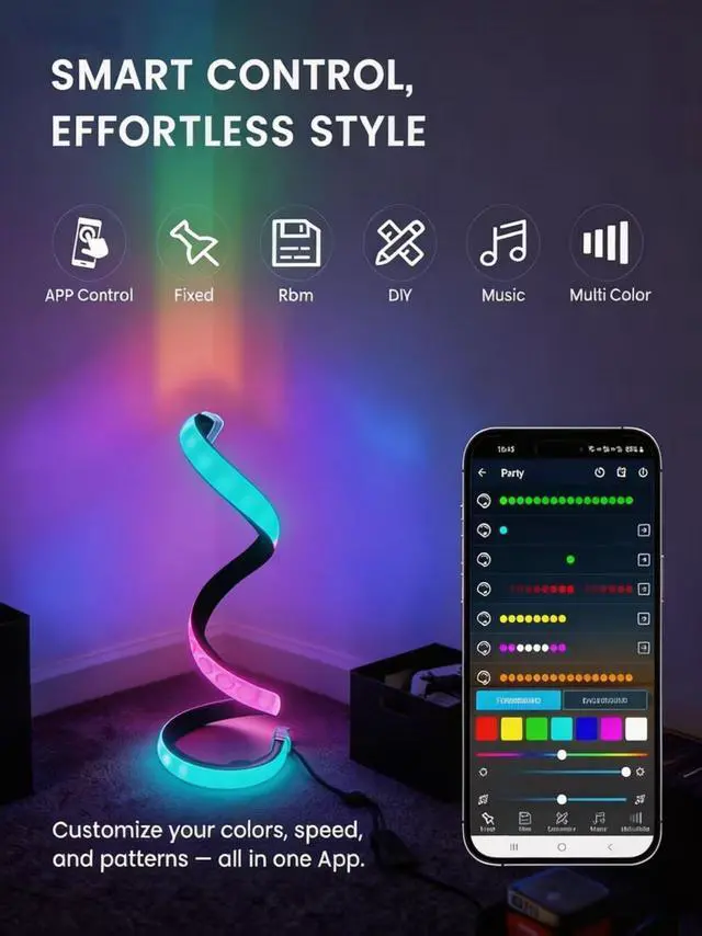 Alt view image 2 of 7 - Modern RGB Spiral Table Lamp,Cool night lights,Portable USB Powered lamp
