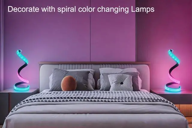 Alt view image 6 of 7 - Modern RGB Spiral Table Lamp,Cool night lights,Portable USB Powered lamp