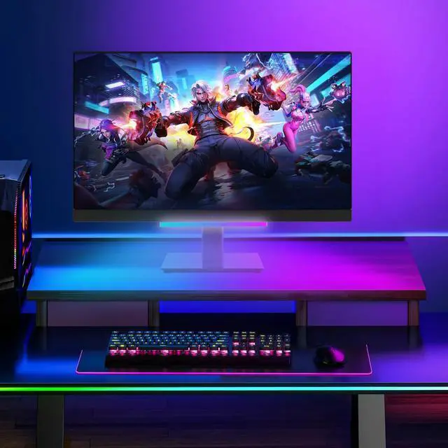 Alt view image 3 of 6 - Under Monitor RGB Light Bar, 12 Inch USB Powered RGB Gaming Light Bar with APP Control, Music Sync LED Monitor Backlight, 5V 2A Ambient Desk Light for PC, Gaming Setup, TV, Desktop