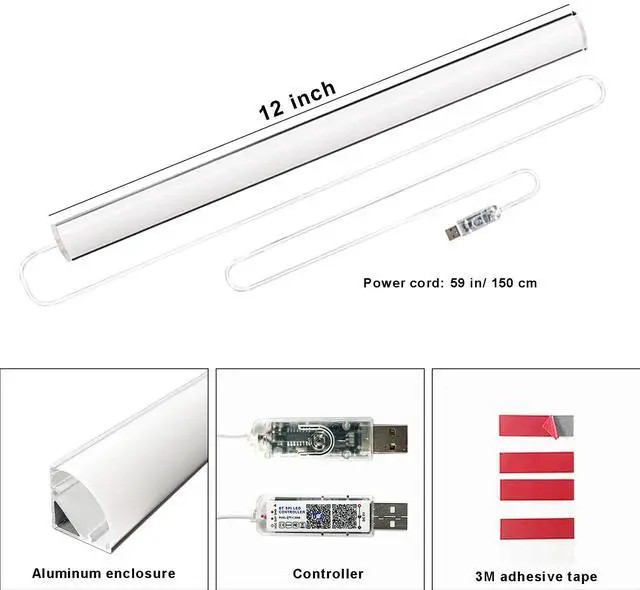 Alt view image 5 of 6 - Under Monitor RGB Light Bar, 12 Inch USB Powered RGB Gaming Light Bar with APP Control, Music Sync LED Monitor Backlight, 5V 2A Ambient Desk Light for PC, Gaming Setup, TV, Desktop