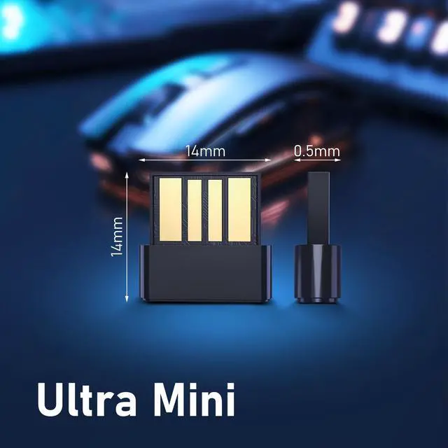 Alt view image 2 of 6 - USB Wireless 5.3 Adapter for Desktop Computers, True Plug and Play Mini Wireless Dongle Receiver and Transmitter for Laptops, Headphones, Keyboards, Mice, Speakers, Windows11/10/8.1