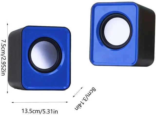 Alt view image 3 of 6 - Multimedia Mini Speaker Pair Wired Computer Speakers for Desktop Pc Laptop HiFi Gaming Speakers USB Small Speaker for Pc Computer Smart Tv Widely Compatible, Black
