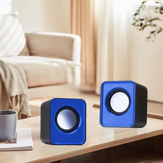 Alt view image 6 of 6 - Multimedia Mini Speaker Pair Wired Computer Speakers for Desktop Pc Laptop HiFi Gaming Speakers USB Small Speaker for Pc Computer Smart Tv Widely Compatible, Black
