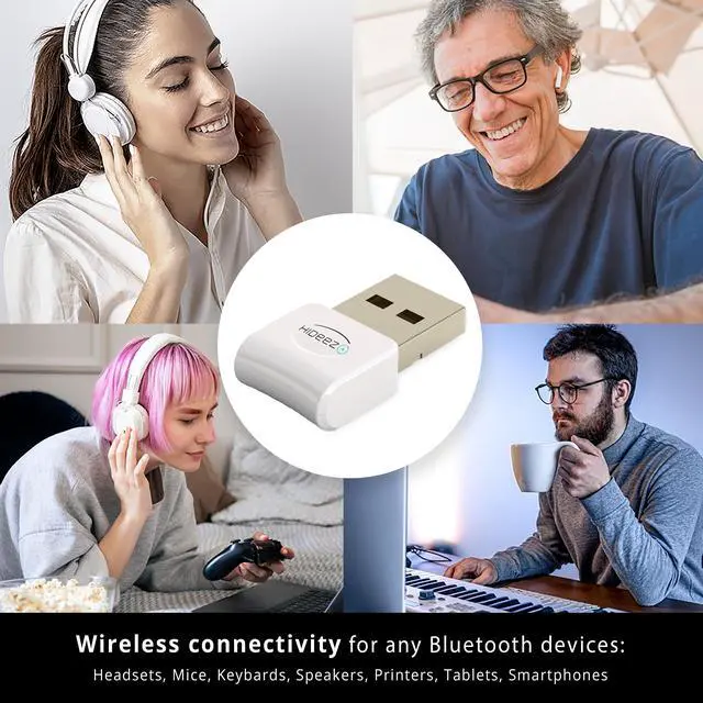 Alt view image 2 of 7 - USB Bluetooth Adapter for PC, macOS, Linux, ChromeOS, Raspberry Pi Low Energy, Long Range Bluetooth Adapter for Mouse, Keyboard, Headphones, Speakers, Printers, White