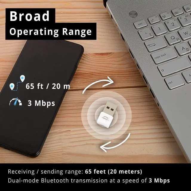Alt view image 5 of 7 - USB Bluetooth Adapter for PC, macOS, Linux, ChromeOS, Raspberry Pi Low Energy, Long Range Bluetooth Adapter for Mouse, Keyboard, Headphones, Speakers, Printers, White