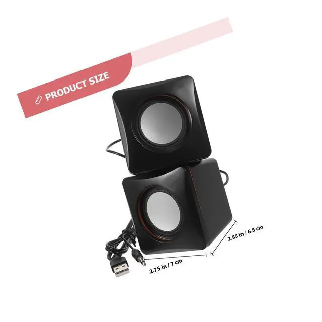 Alt view image 2 of 7 - Mini USB Computer Speakers Wired Desktop Audio Speakers Portable Multimedia Sound System for PC Laptop Music Player USB Powered for Home Office