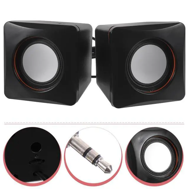 Alt view image 5 of 7 - Mini USB Computer Speakers Wired Desktop Audio Speakers Portable Multimedia Sound System for PC Laptop Music Player USB Powered for Home Office