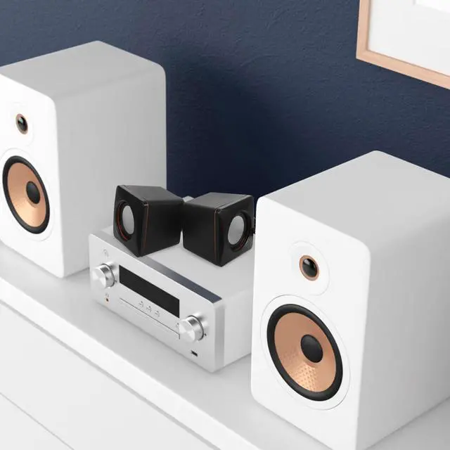 Alt view image 6 of 7 - Mini USB Computer Speakers Wired Desktop Audio Speakers Portable Multimedia Sound System for PC Laptop Music Player USB Powered for Home Office