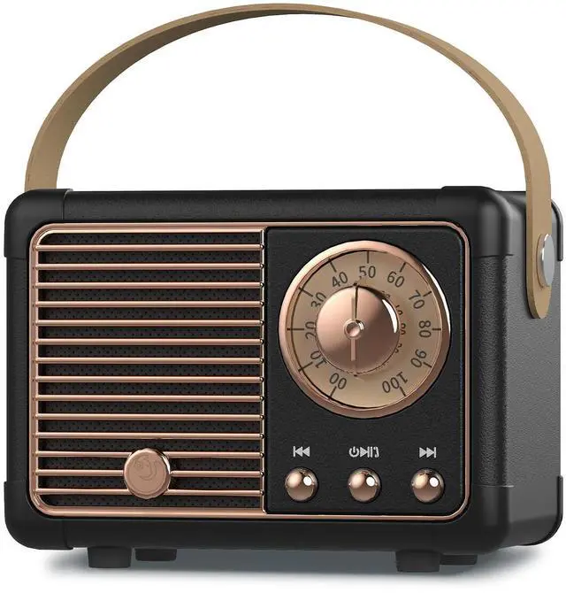 Main image of J-999 Retro Bluetooth Speaker,Vintage Decor,Mini Wireless Bluetooth Speaker,Cute Old Fashion Style Support USB/TF Card/AUX for Kitchen Desk Bedroom Office Party Outdoor(Black)