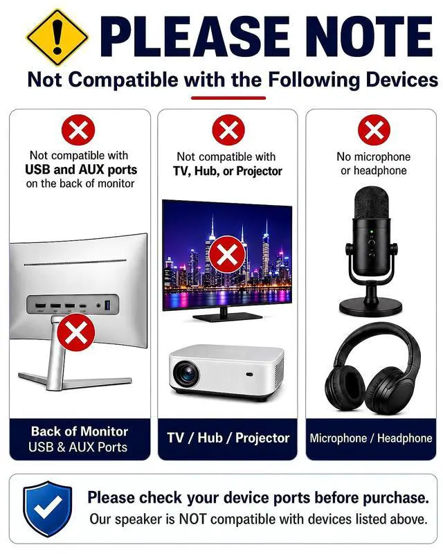Alt view image 7 of 7 - Computer Speakers for Desktop PC, Monitor Speakers for Laptop,Pc Speakers with Loud Sound,Volume Control Easily Clamps to Monitors(Black)