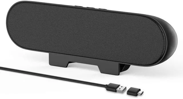 Alt view image 7 of 7 - Computer Speakers for Desktop Monitor,Single USB Speakers for Desktop PC,Laptop Speaker with Loud Sound,Volume Control Easily Clamps to Monitors(Black)