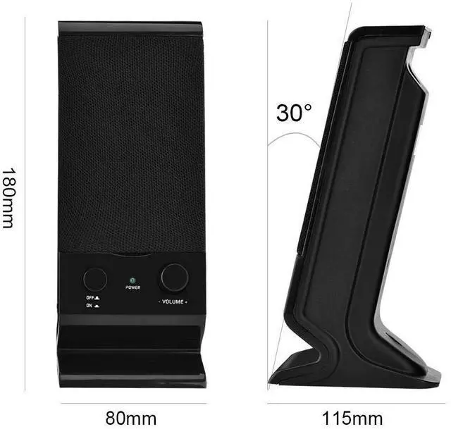 Alt view image 5 of 6 - Computer Speakers,Wired Speakers for PC Desktop Laptop Tablet Smartphones,Mini USB 2.0 Speaker Subwoofer