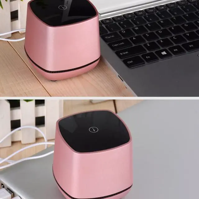 Alt view image 5 of 7 - Portable Computer Speakers USB Powered Desktop Mini Speaker Bass Sound Music Player Wired Small (Rose Gold)