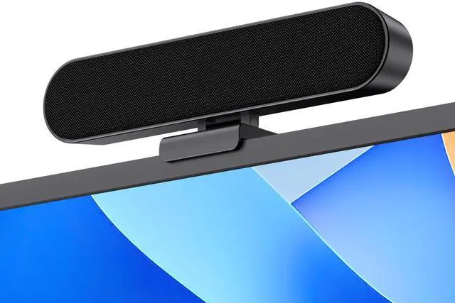 Main image of Computer Speakers for Desktop PC Monitor, USB Wired Computer Sound Bar with Clip, Plug and Play Laptop Speaker for PC Mac Tablet, Loud Sound, USB A to USB C, Easily Clamps to Monitors