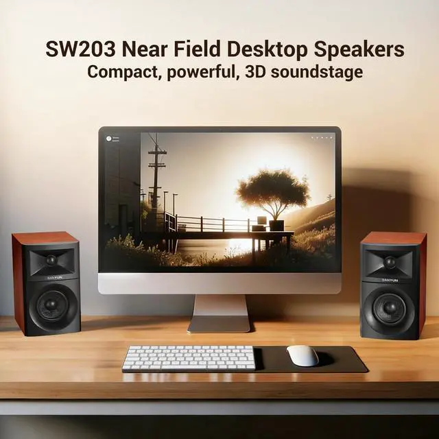 Alt view image 2 of 7 - SW203 3" 2.0 Computer Speakers, Fixed 3D Audio Field with Triple-DSP